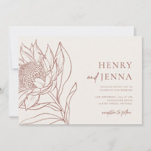 Invitación Botánicos nativos australianos Waratah Protea