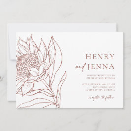 Invitación Botánicos nativos australianos Waratah Protea