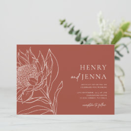 Invitación Botánicos nativos australianos Waratah Protea