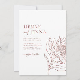 Invitación Botánicos nativos australianos Waratah Protea