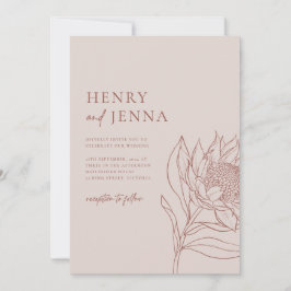 Invitación Botánicos nativos australianos Waratah Protea