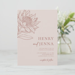 Invitación Botánicos nativos australianos Waratah Protea