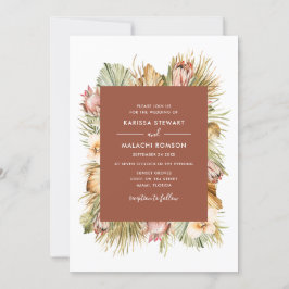 Invitación Botánicos secos Boho Palms Watercolor Boda