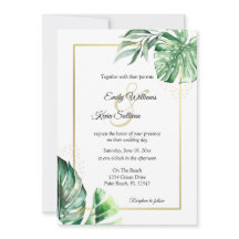 Botánicos y oro de Monstera Tropical | BODA
