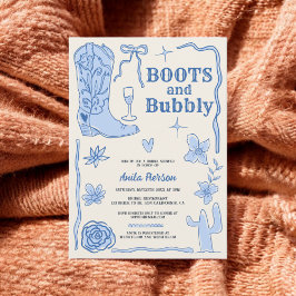 Invitación Botas azules botas burbujeantes ducha de novia