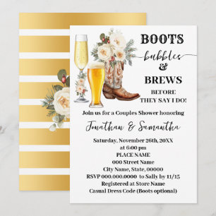 Invitación Botas Burbujas y Cervezas Despedida de Soltera de
