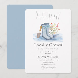 Invitación Botas de lluvia para jardín de flores Blue Bloom B