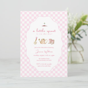 Invitación Botas de lluvia Pink Little Sprout para jardín Bab