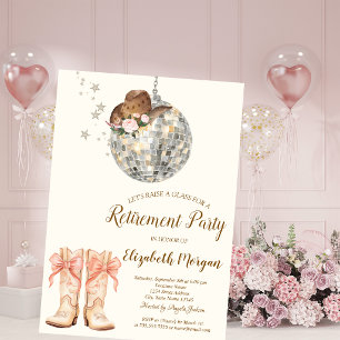 Invitación Botas de sombrero de vaquera Disco Ball Encaje Jub