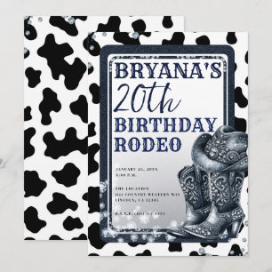 Invitación Botas de vaquera con glamour occidental Denim & Di