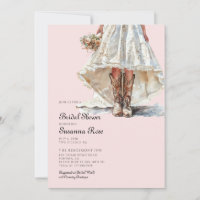 Botas de vaquera de novia Rosa Despedida de solter