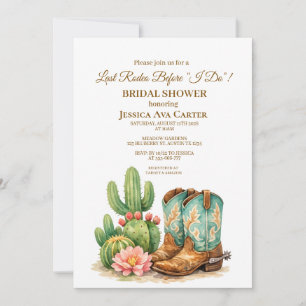 Invitación Botas de vaquera Rodeo Occidental Cactus Despedida