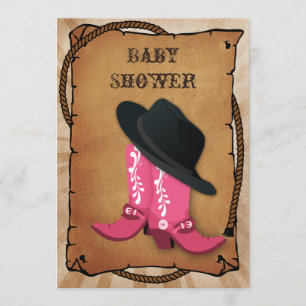 Invitación botas de vaquero azules oeste