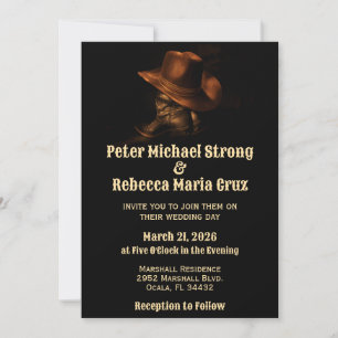 Invitación Botas de Vaquero Chic Rústico Boda Country Western