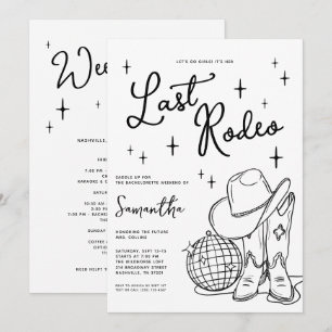 Invitación Botas de Vaquero de Campo Último Rodeo Despedida d