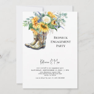 Invitación Botas de vaquero de girasol rojas fiesta de compro