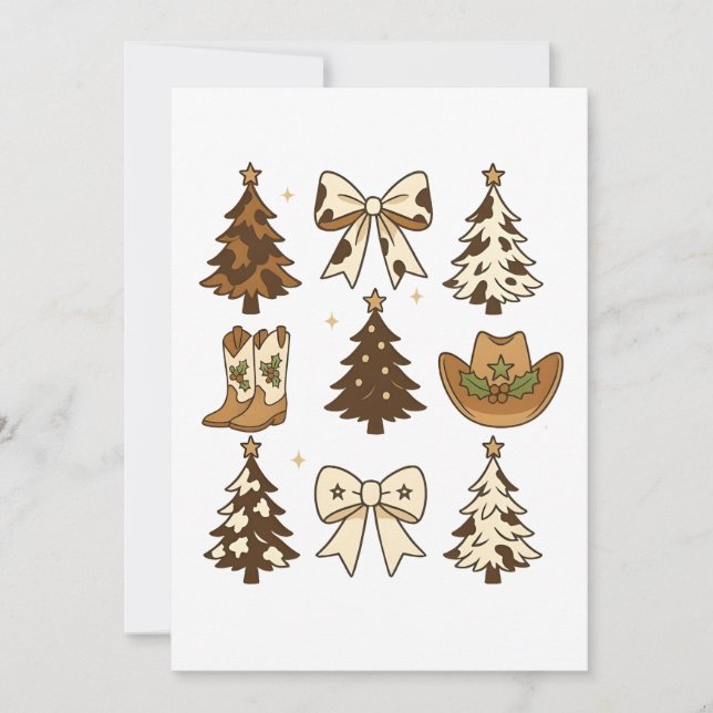 Invitación Botas de vaquero de Navidad Occidentales Santa Nav (Anverso)