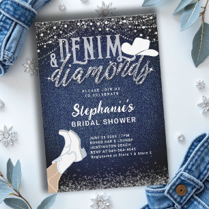 Invitación Botas de vaquero Denim Diamonds Despedida de solte