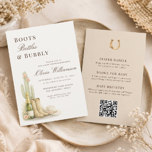 Invitación Botas de Vaquero Todo en Uno Fiesta de Bebé con Es