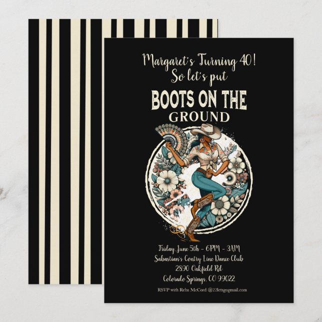 Invitación Botas en el suelo (Anverso / Reverso)