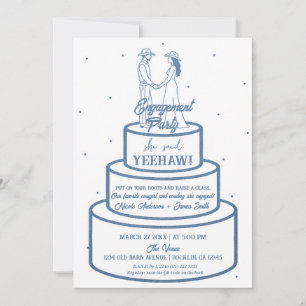 Invitación Botas Love & Buttercream Denim Western Compromiso 