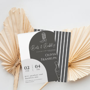 Invitación Botas modernas y ducha de novia burbujeante