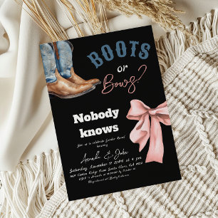 Invitación Botas o Lazos ¿Azul o Rosa? Él o Ella Revelación d