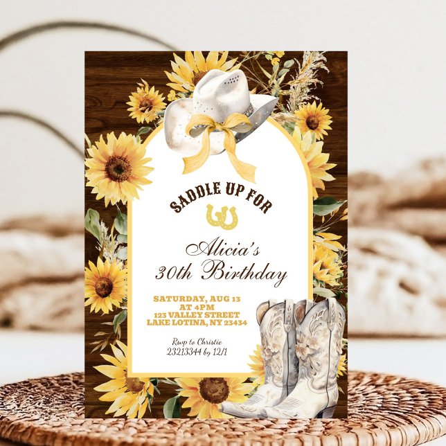 Invitación Botas Rústicas de Girasol Cumpleaños (Subido por el creador)
