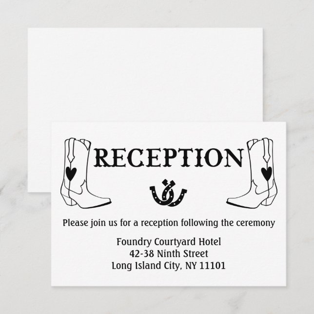Invitación Botas Vaqueras de Recepción Occidental Boda Campes (Anverso / Reverso)