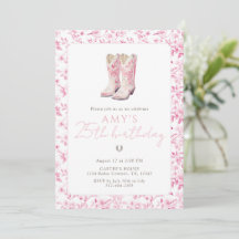 Botas vaqueras florales para cumpleaños 25 Rosa va