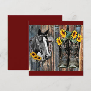 Invitación Botas vaqueras rústicas occidentales de caballo Gi