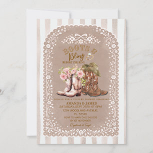 Invitación Botas y Brillo Regadera de parejas vaqueras