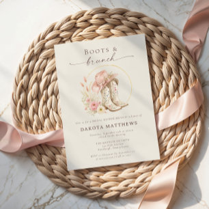 Invitación Botas y Brunch Despedida de Soltera Floral Western