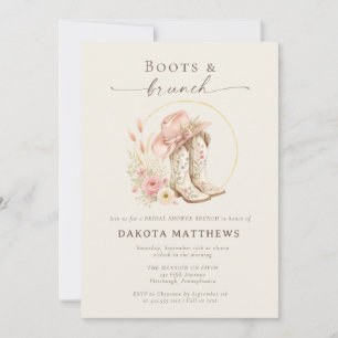 Invitación Botas y Brunch Western Floral Despedida de Soltera