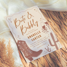 Invitación Botas y Burbujas Despedida de Soltera
