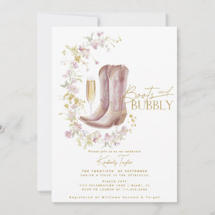 Invitación Botas y Burbujas Fiesta de Despedida de Soltera co