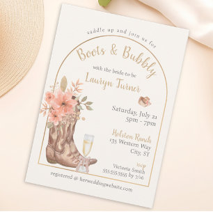 Invitación Botas y Burbujas Fiesta de Despedida de Soltera Va