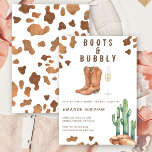 Invitación Botas y Burbujeante Rodeo Occidental Despedida de
