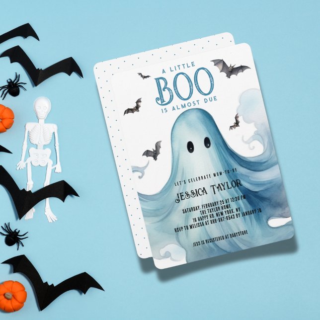 Invitación Bote casi debido a la Baby Shower de Blue Ghost Bo (Subido por el creador)