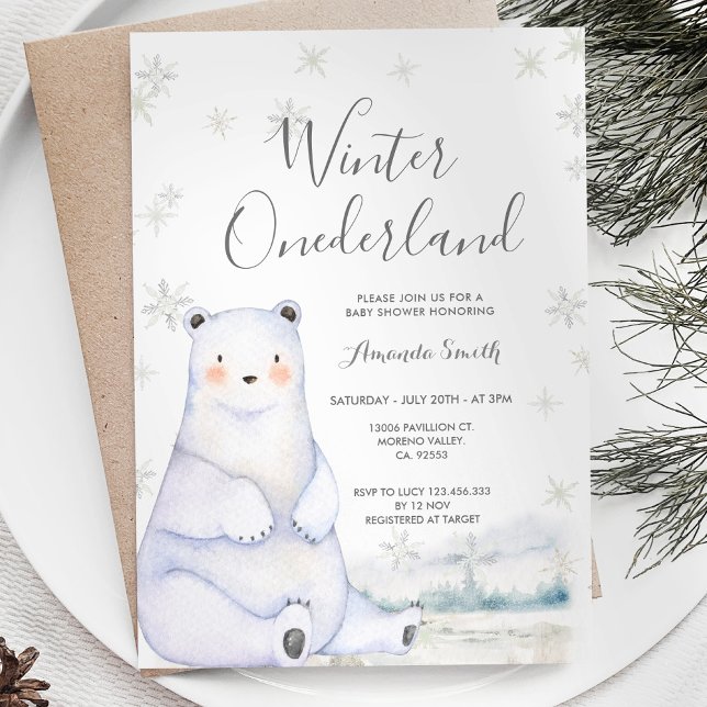 Invitación Bote de invierno Bosque Snowflakes cumpleaños de O (Subido por el creador)