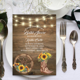 Invitación Bote de vaca rústico girasol ducha de novia occide