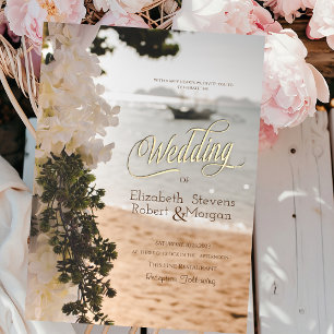 Invitación Bote de Vela Flores Chic Boda de Playa