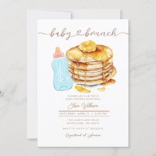 Invitación Botella de bebé Mantequilla de miel Pancake Baby S
