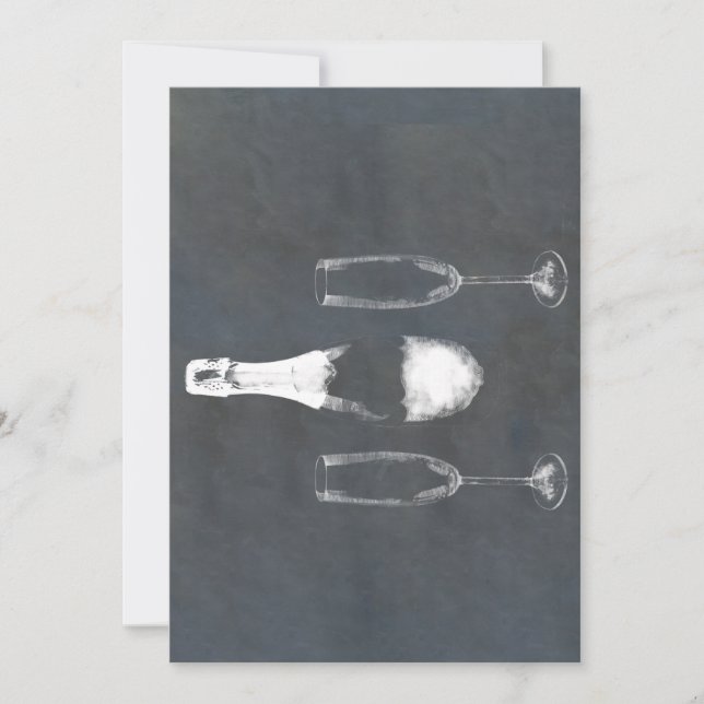 Invitación Botella de champagne (Anverso)