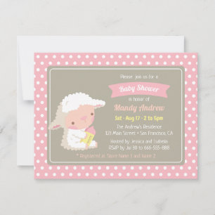 Invitación Botella de Leche de Corderito Adorable Cumpleaños