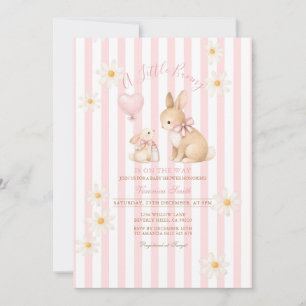 Invitación Botella de Leche para Bebé Niña Daisy Little Bunny
