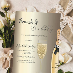 Invitación Botella de Moet Glass Champagne Bridal Shower