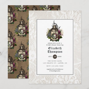 Invitación Botella de Poción Floral y Ducha Nupcial Gótica de