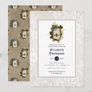 Invitación Botella de Poción y Bridal Shower Gótico de Encaje