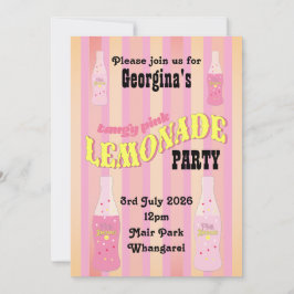 Invitación Botella de refresco vintage de limonada rosa Ombre
